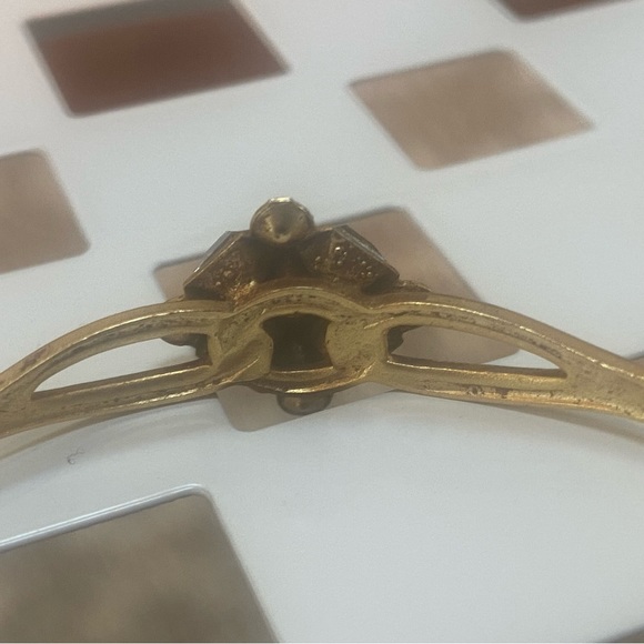 NWOT Golden Cuff Bangle Bracelet with Gemstone Embellishment - Picture 7 of 7